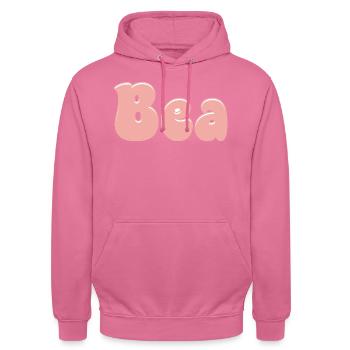 Nom Fille Béa Rétro - Prénom Béa Pour Couple - Sweat-shirt à capuche unisexe - rose - Devant - Alina (178cm) & Michal (187cm)