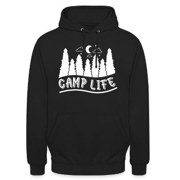 Camp Life - Unisex Hoodie - black - Front - Alina (178cm) & Michal (187cm)
