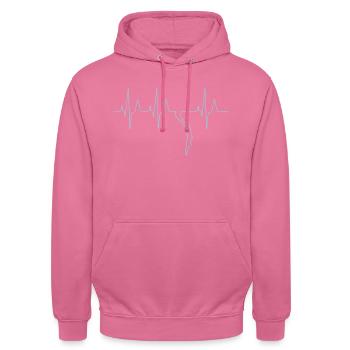 Apnoetauchen Freitaucher Herzschlag - Unisex Hoodie - Pink - Vorne - Alina (178cm) & Michal (187cm)