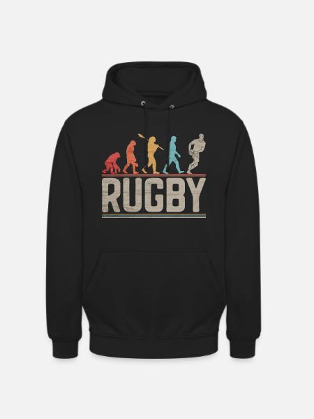 Rugby Funny Evolution for Men Rugby Players - Unisex Hoodie - black