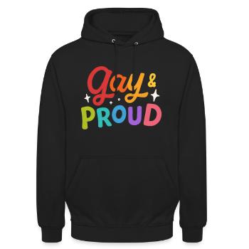 Gay & Stolz - Unisex Hoodie - Schwarz - Vorne - Alina (178cm) & Michal (187cm)