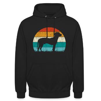 BGS Hund Retro Vintage - Unisex Hoodie - Schwarz - Vorne - Alina (178cm) & Michal (187cm)