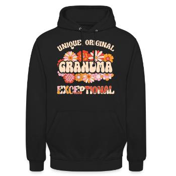 Einzigartige Großmutter originelle außergewöhnliche Oma - Unisex Hoodie - Schwarz - Vorne - Alina (178cm) & Michal (187cm)