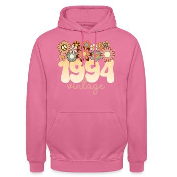 Femme Vintage Année 1994 30 Ans Anniversaire - Sweat-shirt à capuche unisexe - rose - Devant - Alina (178cm) & Michal (187cm)