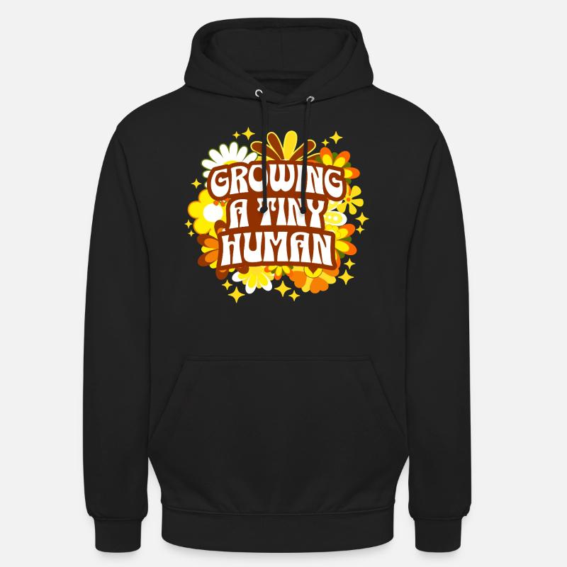 Maternité Fleurs Annonce De Grossesse - Sweat-shirt à capuche unisexe - noir