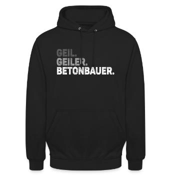Betonbauer Spruch - Unisex Hoodie - Schwarz - Vorne - Alina (178cm) & Michal (187cm)