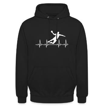 Herzschlag Handball Sport - Unisex Hoodie - Schwarz - Vorne - Alina (178cm) & Michal (187cm)