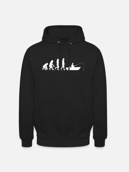 Evolution Bateau pêche - Sweat-shirt à capuche unisexe - noir
