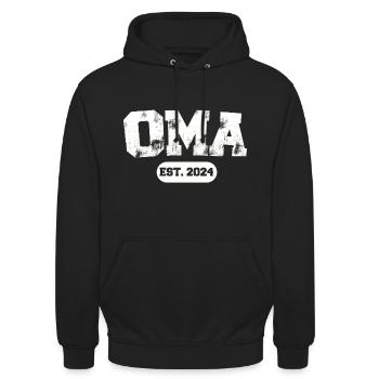 OMA 2024 Geschenk für Oma Enkel 2024 Oma werden - Unisex Hoodie - Schwarz - Vorne - Alina (178cm) & Michal (187cm)