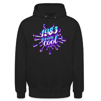 Année Cool 1983 Anniversaire 40 Ans - Sweat-shirt à capuche unisexe - noir - Devant - Alina (178cm) & Michal (187cm)