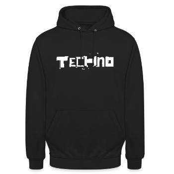 Techno - Unisex Hoodie - Schwarz - Vorne - Alina (178cm) & Michal (187cm)