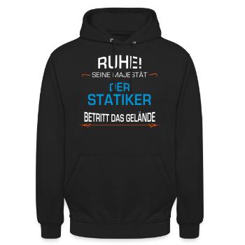 Statiker Beruf - Unisex Hoodie - Schwarz - Vorne - Alina (178cm) & Michal (187cm)