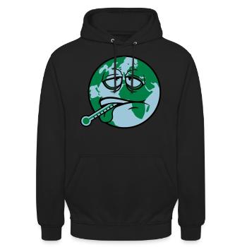 virus de la terre virus bactéries thermomètre l'humanité - Sweat-shirt à capuche unisexe - noir - Devant - Alina (178cm) & Michal (187cm)