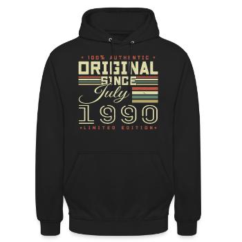 July 1990 Anniversary July 1990 July 1990 - Unisex Hoodie - black - Front - Alina (178cm) & Michal (187cm)
