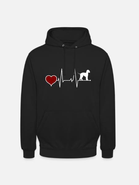 Bedlington Terrier Heartbeat - Unisex Hoodie - black