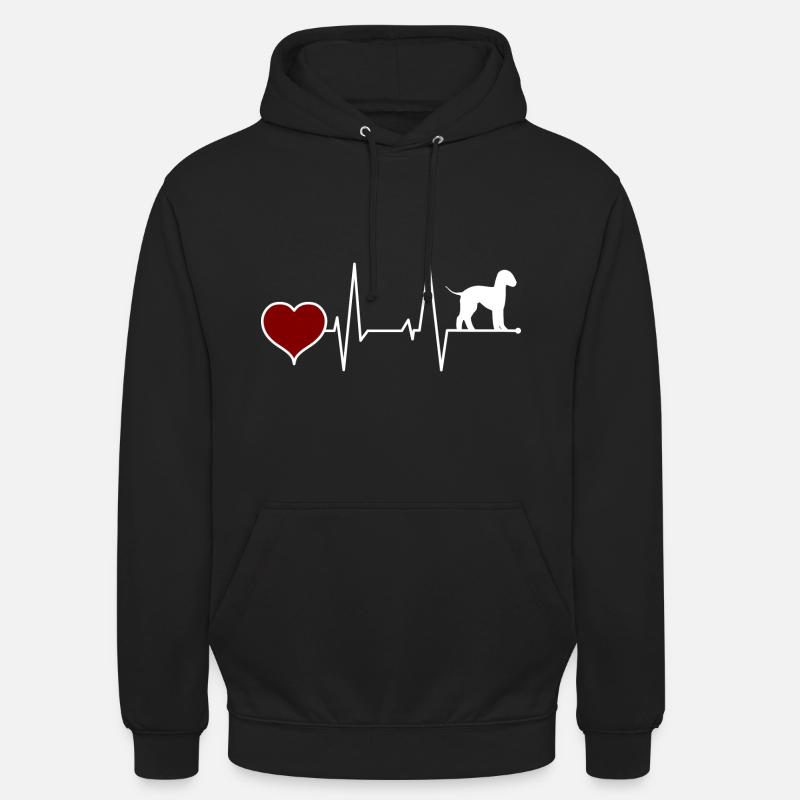 Bedlington Terrier Rythme cardiaque - Sweat-shirt à capuche unisexe - noir