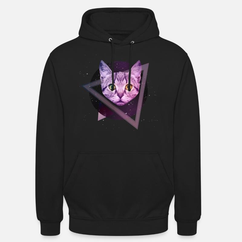 Chat de l'espace - Sweat-shirt à capuche unisexe - noir