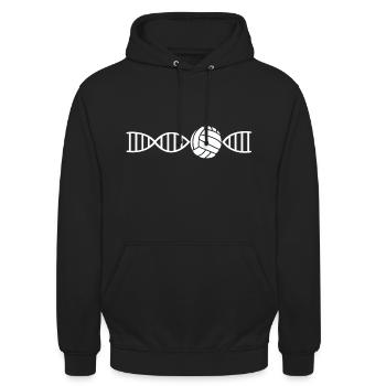 Volleyball Beachvolleyball Volleyballer Sport DNA - Unisex Hoodie - Schwarz - Vorne - Alina (178cm) & Michal (187cm)