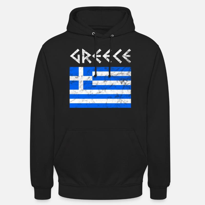 Grèce drapeau grec - Sweat-shirt à capuche unisexe - noir