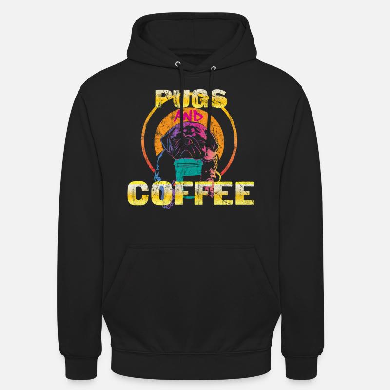 Mops Kaffee - Unisex Hoodie - Schwarz