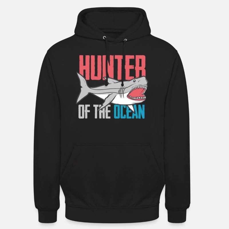 Requin - cadeau de océan de chemise de vacances de plage - Sweat-shirt à capuche unisexe - noir
