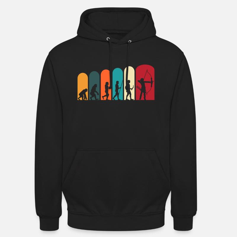 Bogenschiessen Bogensport Bogenschütze Evolution - Unisex Hoodie - Schwarz