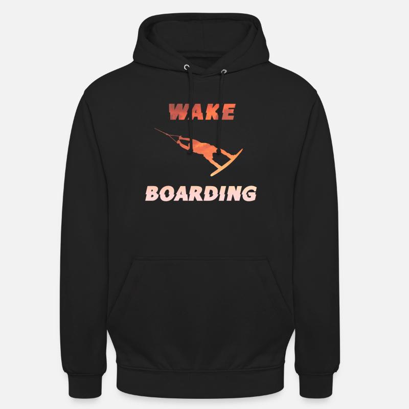 Wakeboard Wakeboard Wakeboard Wakeboard - Sweat-shirt à capuche unisexe - noir