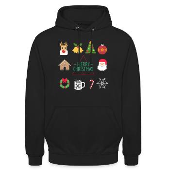 Merry christmas - Unisex Hoodie - black - Front - Alina (178cm) & Michal (187cm)