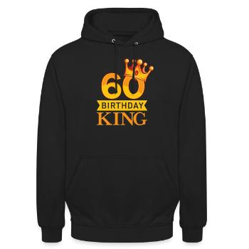 60 Jahre Birthday King - Unisex Hoodie - Schwarz - Vorne - Alina (178cm) & Michal (187cm)