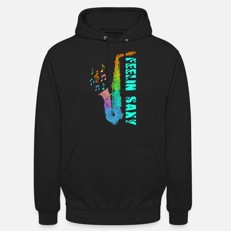 Saxophone Feelin Saxy - Sweat-shirt à capuche unisexe - noir