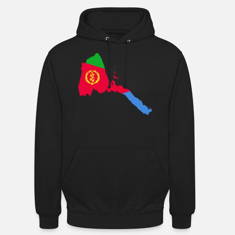 Eritrea Flag Map Gift Idea - Unisex Hoodie - black