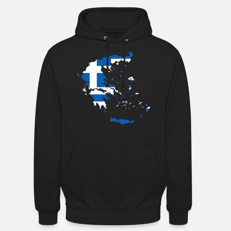 Carte idée cadeau drapeau Grèce - Sweat-shirt à capuche unisexe - noir