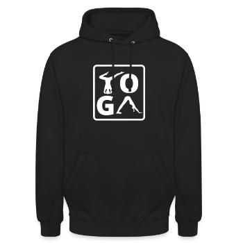 Yoga YOGA YoGa - Unisex Hoodie - black - Front - Alina (178cm) & Michal (187cm)