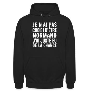 Je n'ai pas choisi d'être normand - Sweat-shirt à capuche unisexe - noir - Devant - Alina (178cm) & Michal (187cm)