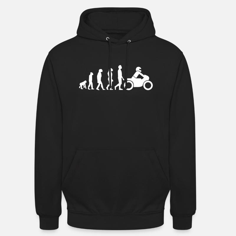 MOTOCYCLISTE CADEAU ÉVOLUTION - Sweat-shirt à capuche unisexe - noir