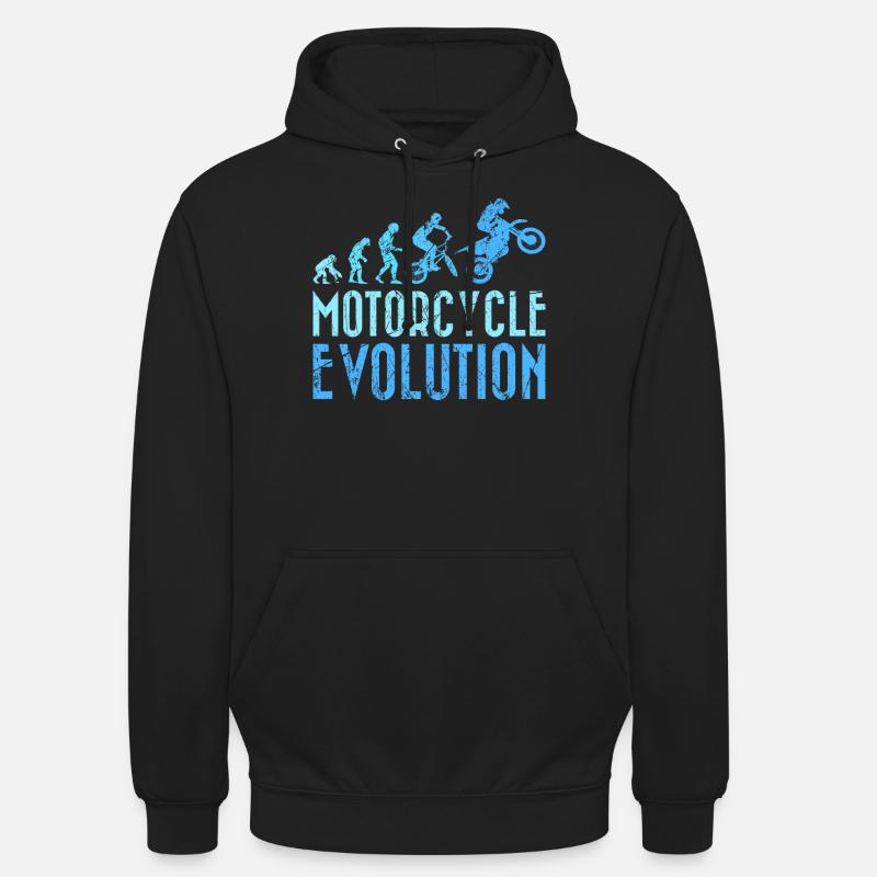 Motorradfahrer Evolution Mensch Entwicklung - Unisex Hoodie - Schwarz
