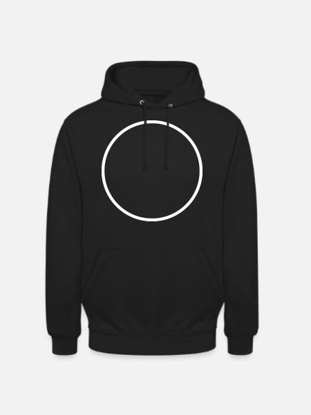 White Round Circle - Unisex Hoodie - black