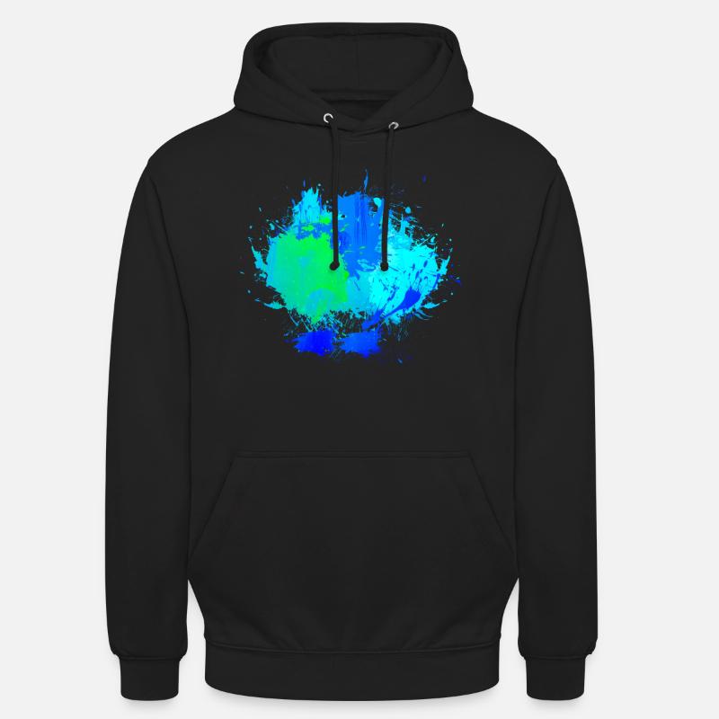 Blauer Farbfleck Hintergrund Deko - Unisex Hoodie - Schwarz