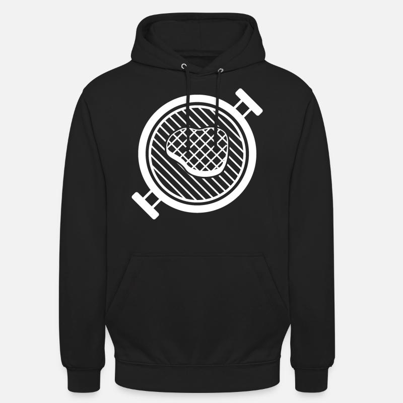 BBQ Grill mit Grillfleisch - Unisex Hoodie - Schwarz