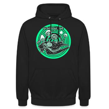 5 Year Anniversary Green - Unisex Hoodie - Schwarz - Vorne - Alina (178cm) & Michal (187cm)