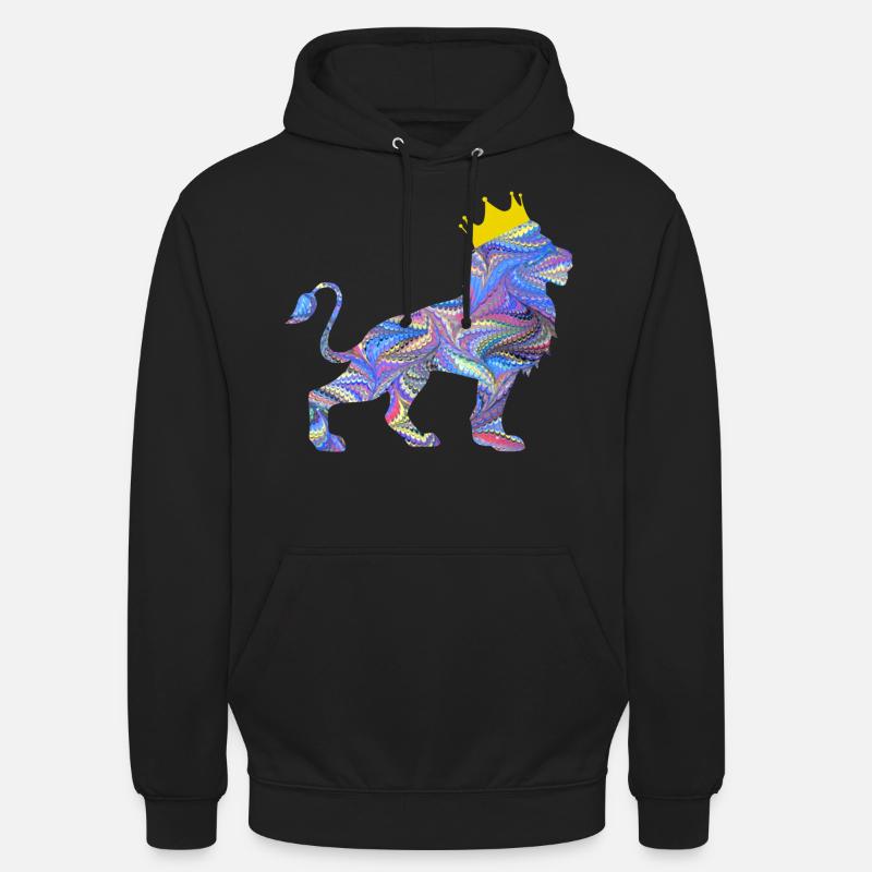 lion e 45 - Sweat-shirt à capuche unisexe - noir