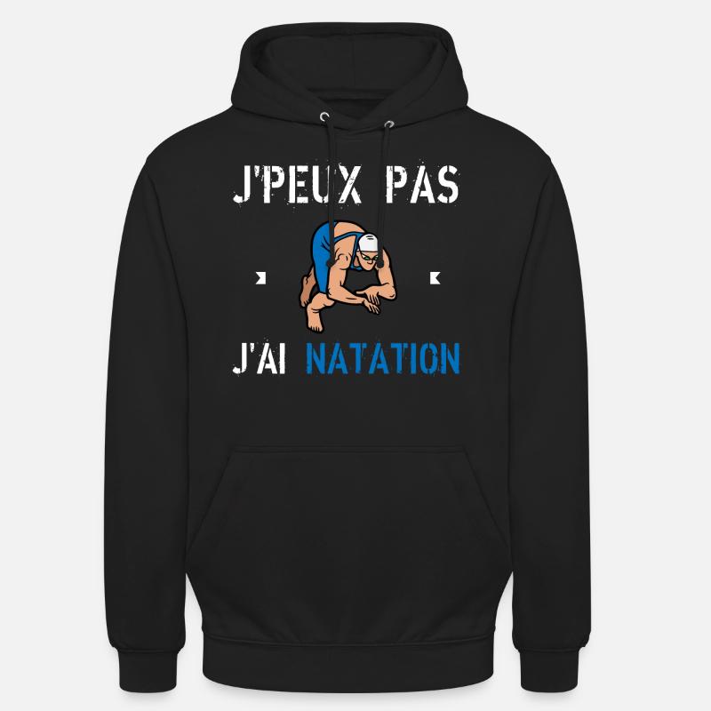 J'Peux Pas J'Ai natation - Sweat-shirt à capuche unisexe - noir