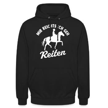 Mir reichts ich geh reiten - Unisex Hoodie - Schwarz - Vorne - Alina (178cm) & Michal (187cm)