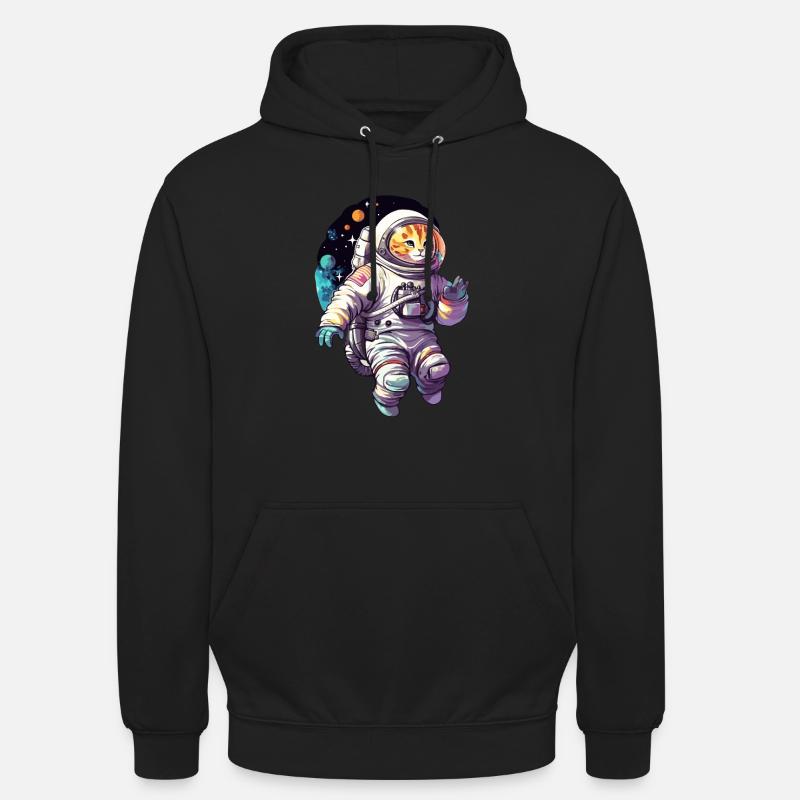 Astronaute de l’espace Cat - Sweat-shirt à capuche unisexe - noir