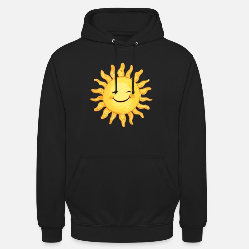 Soleil souriant - rayons de joie - Sweat-shirt à capuche unisexe - noir