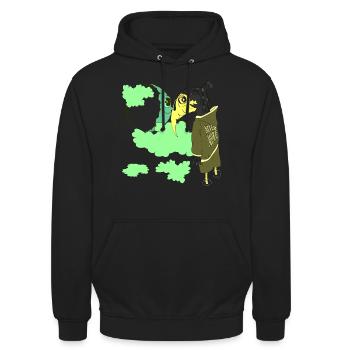 NIE MEHR - Unisex Hoodie - Schwarz - Vorne - Alina (178cm) & Michal (187cm)