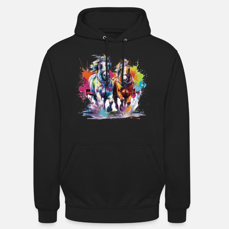 Pferd, Pferd - Unisex Hoodie - Schwarz