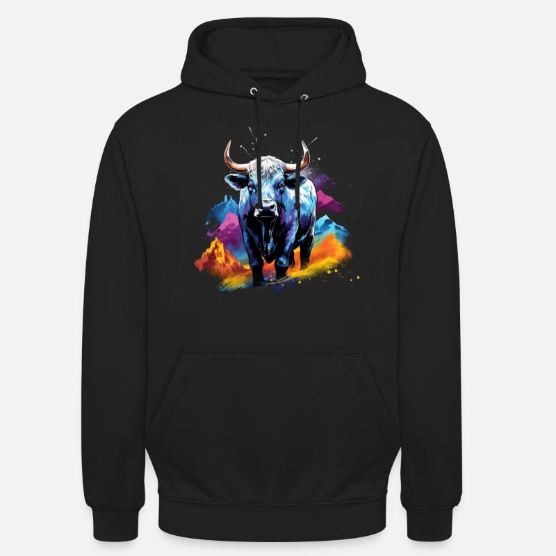 Eringer, Schweizer Eringerkuh - Unisex Hoodie - Schwarz