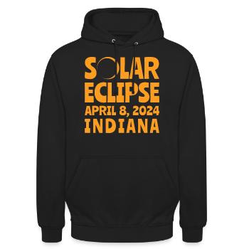 Solar Eclipse 2024 Indiana - Unisex Hoodie - black - Front - Alina (178cm) & Michal (187cm)