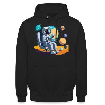 Interstellar Coffee Break - Unisex Hoodie - black - Front - Alina (178cm) & Michal (187cm)